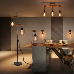 NETTLIFE LED applique intérieure 5W, noir, blanc chaud 3000K, réglable