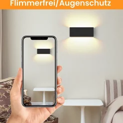 NETTLIFE LED Applique murale intérieure - Eclairage mural noir 5W 3000K