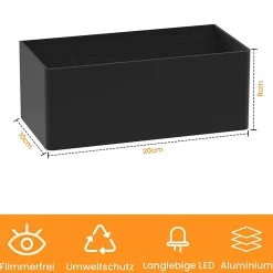 NETTLIFE LED Applique murale intérieure - Eclairage mural noir 5W 3000K