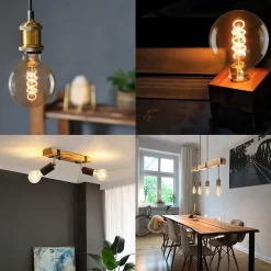 NETTLIFE LED Edison ampoule rétro boule ampoule 4W G80 lampes globe décoratives blanc chaud 2200K LED