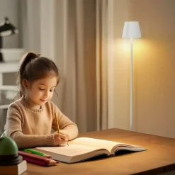 NETTLIFE LED Lampadaire Noir Moderne Dimmable 125cm 3 températures de couleur USB Salon