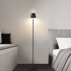 NETTLIFE LED Lampadaire Noir Moderne Dimmable 125cm 3 températures de couleur USB Salon