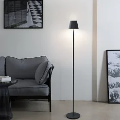 NETTLIFE LED Lampadaire Noir Moderne Dimmable 125cm 3 températures de couleur USB Salon