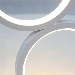 NETTLIFE LED lampe de table dimmable lampe de chevet tactile design moderne anneau en métal blanc aluminium étude