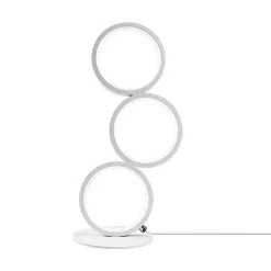 NETTLIFE LED lampe de table dimmable lampe de chevet tactile design moderne anneau en métal blanc aluminium étude