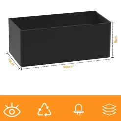 NETTLIFE LED Lot de 2 appliques Eclairage mural noir 5W 3000K