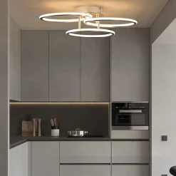 NETTLIFE LED Plafonnier Moderne Anneaux Design Lumière Blanc Chaud 3000K 41W 3 Flammes