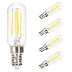 NETTLIFE Lot de 4 ampoule LED E14 lampe vintage - T25 blanc chaud filament ampoule Edison 2700K 4W blanc chaud ampoule
