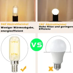 NETTLIFE Lot de 4 ampoule LED E14 lampe vintage - T25 blanc chaud filament ampoule Edison 2700K 4W blanc chaud ampoule