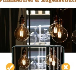 NETTLIFE Lot de 2 ampoules LED E27 lampe vintage - ampoule à filament blanc chaud G95 2700K 4W Edison