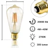 NETTLIFE Lot de 6 ampoules LED E27 blanc chaud ampoules Edison rétro 2200K ST64 lampe antique économie d'énergie 4W