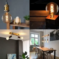 NETTLIFE Lot de 6 ampoules LED E27 blanc chaud ampoules Edison rétro 2200K ST64 lampe antique économie d'énergie 4W