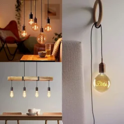 NETTLIFE Lot de 6 ampoules LED E27 blanc chaud ampoules Edison rétro 2200K ST64 lampe antique économie d'énergie 4W