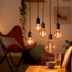 NETTLIFE Lot de 3 ampoules LED E27 vintage ampoule rétro Edison G80 4W lampes globe décoratives à filament blanc chaud 2200K
