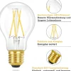 NETTLIFE Lot de 6 ampoules LED E27 vintage : ampoule A60 2700K 4W Edison à filament blanc chaud lampe antique