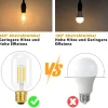 NETTLIFE Lot de 4 ampoules LED E27 blanc chaud vintage ampoules LED T45 4W 2700K lampe à économie d'énergie