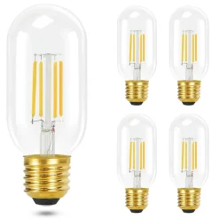 NETTLIFE Lot de 4 ampoules LED E27 blanc chaud vintage ampoules LED T45 4W 2700K lampe à économie d'énergie