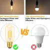 NETTLIFE Lot de 4 ampoules LED E27 blanc chaud vintage T45 4W 2700K style Edison économie d'énergie ampoules en verre