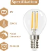 NETTLIFE Lot de 6 ampoules LED E14 vintage Edison - ampoules à filament blanc chaud G45 2700K 4W en verre de haute qualité
