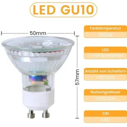 NETTLIFE Lot de 6 ampoules LED GU10 Blanc neutre 5 W remplace une ampoule 50 W 4000 K économie d'énergie non dimmable