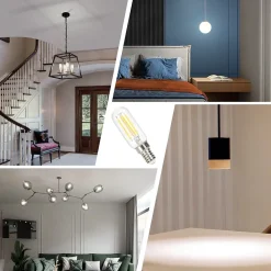 NETTLIFE Lot de 4 ampoules LED E14 blanc froid vintage : ampoules T25 4 W 6000 K à économie d'énergie