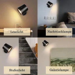 NETTLIFE Lot de 2 Applique Murale Intérieur Cage en Métal, Dimmable Moderne 360 orientable Plafonnier en Métal Design Noir