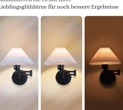 NETTLIFE Lot de 2 appliques vintage E27, rétro, orientable, max 40W, blanc