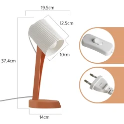 Nettlife Lot de 2 lampes de table oranges E14 modernes, câble intégral, pour salon