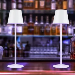 Nettlife Lot de 2 lampes de chevet LED RGB, 2600mAh, rechargeable, tactile, dimmable, blanc, USB