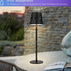 Nettlife Lot de 2 lampes de chevet LED RGB, 2600mAh, rechargeable, tactile, dimmable, noir, USB