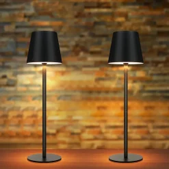 Nettlife Lot de 2 lampes de chevet LED RGB, 2600mAh, rechargeable, tactile, dimmable, noir, USB