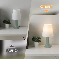 Nettlife Lot de 2 lampes de table vertes E14 modernes, câble intégral, pour salon
