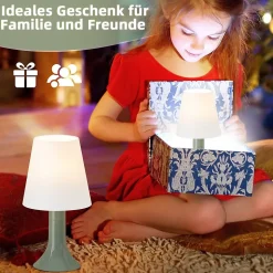 Nettlife Lot de 2 lampes de table vertes E14 modernes, câble intégral, pour salon