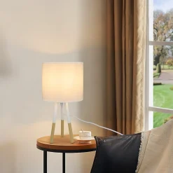 NETTLIFE Lot de 2 Lampes de Table Lampe de Chevet Moderne Blanc E27 Métal Design Salle d'étude