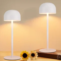 Nettlife lot de 2 lampes de table led sans fil : lampe de table tactile à intensité variable avec 3 températures de couleur