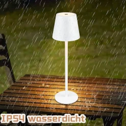 Nettlife Lot de 2 lampes de chevet LED, 2600mAh, rechargeable, tactile, blanc, USB, pour extérieur