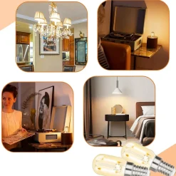 NETTLIFE Lot de 4 lampes LED E14 blanc chaud lampes vintage T22 rétro Edison 2 W 2700 K adaptées aux supports de lampe