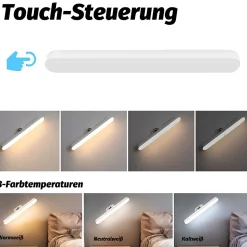 NETTLIFE Lumière d'armoire LED de cuisine avec capteur de mouvement - Lampe de cuisine rechargeable USB Lumière d'armoire 24CM