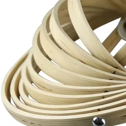 NETTLIFE Lustre en bois blanc, suspension Vinatge E27, style maison de campagne