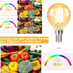 NETTLIFE Pack de 6 Ampoules LED E14 lampe vintage - G45 Rétro 2700K 4W blanc chaud