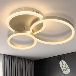 NETTLIFE Plafonnier à Led à intensité variable Ring Design avec télécommande Moderne 46W