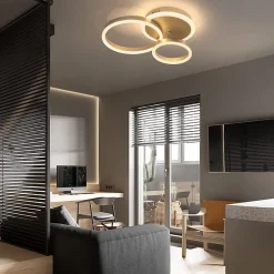 NETTLIFE Plafonnier à Led à intensité variable Ring Design avec télécommande Moderne 46W