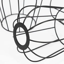 NETTLIFE Plafonnier 3 spots métal et bois noir E27 lampe de salon vintage en bois flammé au avec hauteur réglable sans ampoule