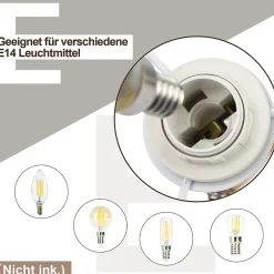 NETTLIFE Plafonnier 1 Spots blanc aspect bois - plafonnier E14,4 ampoules max 40w moderne pour salon chambre