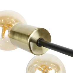 NETTLIFE Plafonnier 3 Spots E27 Suspendu Noir Or avec Lustre Industriel Moderne pour Salle à Manger Couloir Salon Bar, Max. 25w