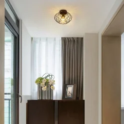 NETTLIFE Plafonnier cage noire spot de plafond vintage E27 douille métal