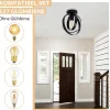NETTLIFE Plafonnier E27 Métal Industriel Noir Couloir Lampe de Rétro Table à Manger Vintage Abat-Jour Intérieur Salon Chambre