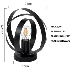 NETTLIFE Plafonnier E27 Métal Industriel Noir Couloir Lampe de Rétro Table à Manger Vintage Abat-Jour Intérieur Salon Chambre