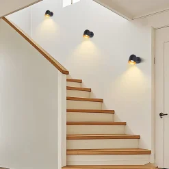 NETTLIFE Plafonnier E14 spot de plafond or noir lampe de couloir industrielle vintage