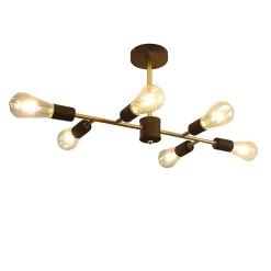 NETTLIFE Plafonnier Lampe Vintage 6 Ampoules Lampe E27 Industrielle Chambre Lampe Rétro pour Salon Salle à Manger Couloir